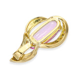 Vintage 18k Yellow Gold Imperial 2.01ct Pink Topaz and Diamond Pendant