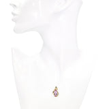 Vintage 18k Yellow Gold Imperial 2.01ct Pink Topaz and Diamond Pendant