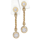Vintage 14k Yellow Gold 2.93tcw Diamond Dangle Drop Earrings