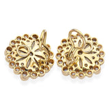 14k Yellow Gold 2.32tcw Diamond Halo Mabe Pearl Earrings