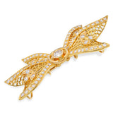 Vintage 18k Yellow Gold .83ctw Diamond Bow Brooch Slider Pendant