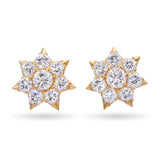Vintage 20k Yellow Gold Diamond 1.45ctw Diamond Earring