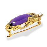Art Nouveau Kohn 14k Yellow Gold Nymph with Amethyst & Pearl Brooch