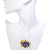 Art Nouveau Kohn 14k Yellow Gold Nymph with Amethyst & Pearl Brooch