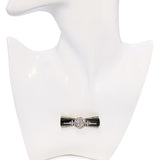 Vintage 14k Yellow Gold Jet and Diamond Brooch