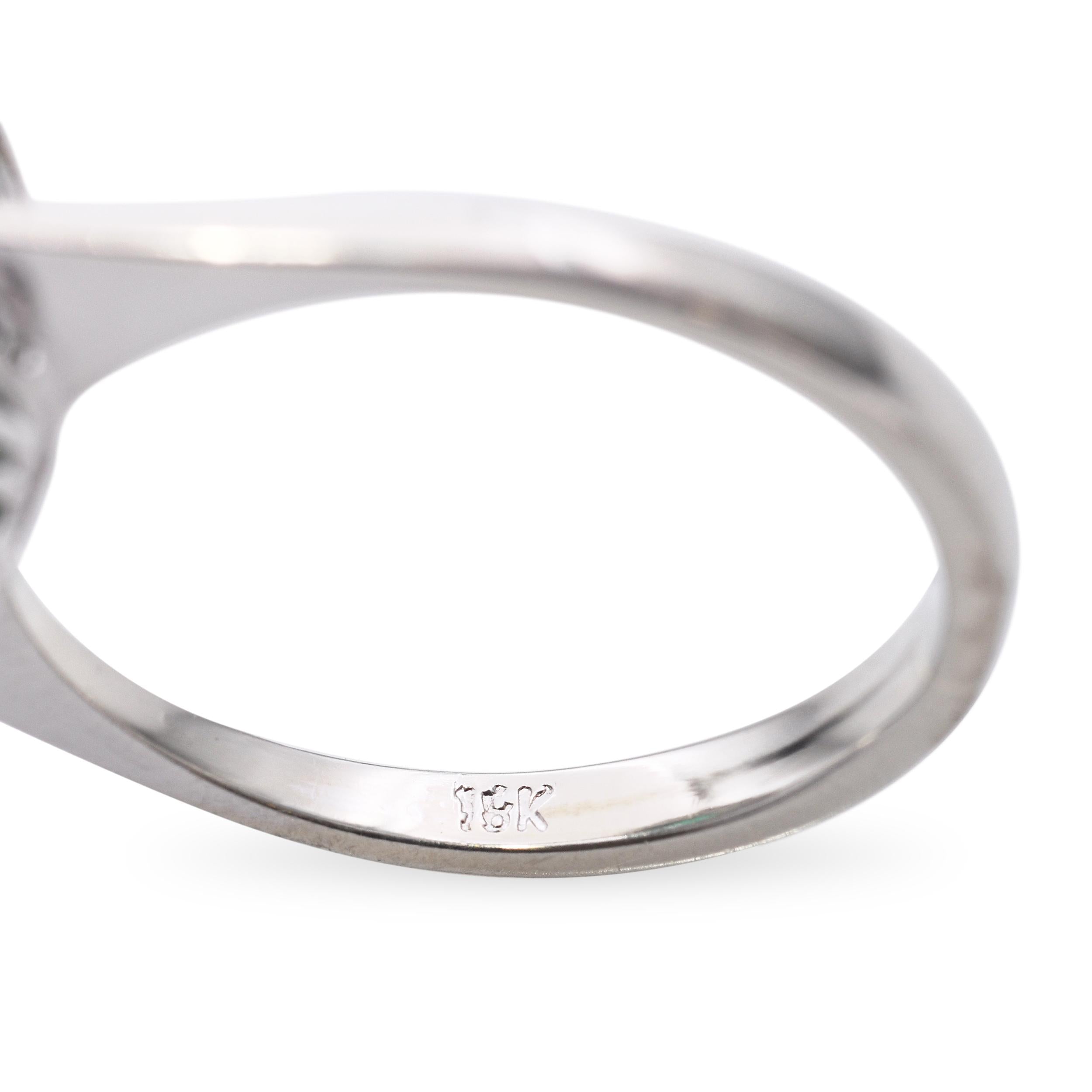 Vintage 18k White Gold 1.49ct Emerald and 0.42tcw Diamond Halo Ring