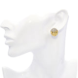 Jose Hess 18k Yellow Gold 0.96ctw Diamond Cluster Retro Swirl Design Earrings