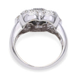 18k White Gold Brown And White  Diamond Floral Ring