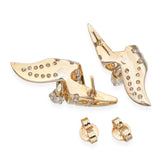 Vintage 14k Yellow Gold 1.26tcw Diamond Ribbon Earrings