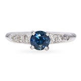 Vintage Platinum 0.51tcw Sapphire and Diamond Engagement Ring