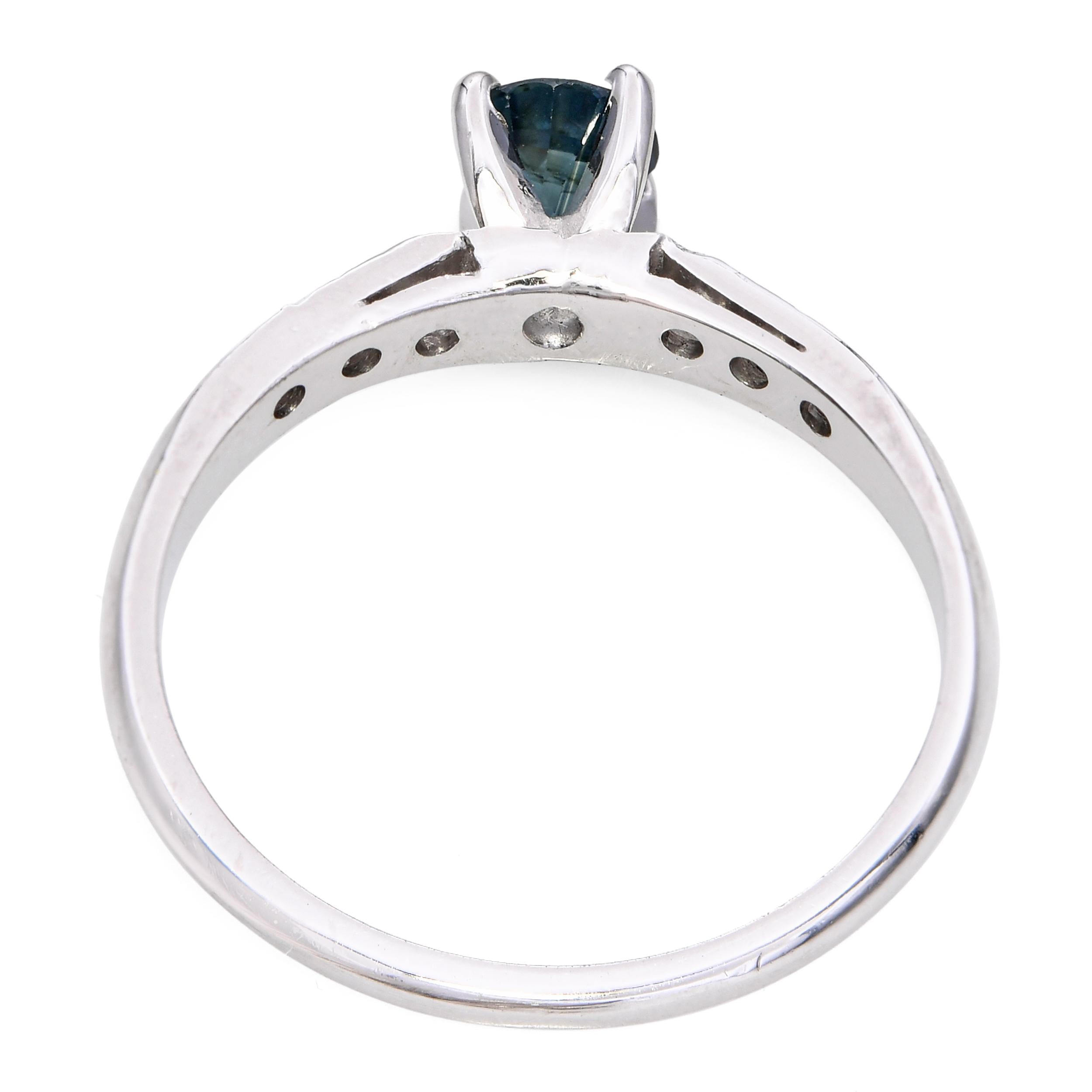 Vintage Platinum 0.51tcw Sapphire and Diamond Engagement Ring