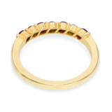 18k Yellow Gold Ruby and Diamond Half Band Ring