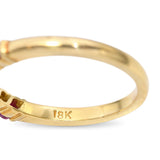18k Yellow Gold Ruby and Diamond Half Band Ring