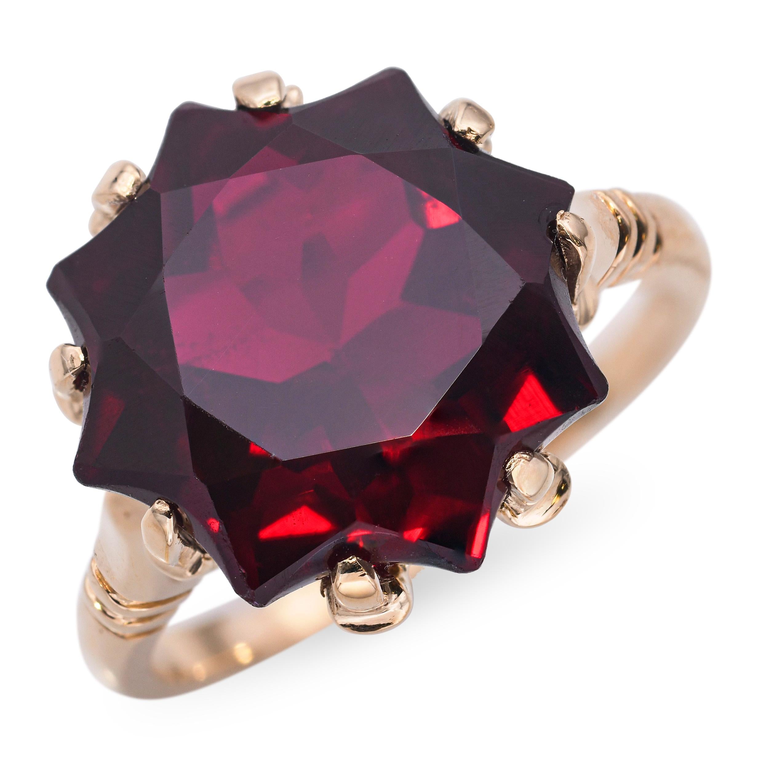Vintage 10k Yellow Gold and Synthetic Ruby Ring