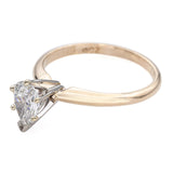 Vintage 14k Yellow Gold GIA H I1 0.65ct Pear Diamond Ring