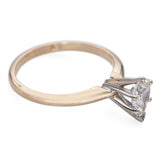 Vintage 14k Yellow Gold GIA H I1 0.65ct Pear Diamond Ring