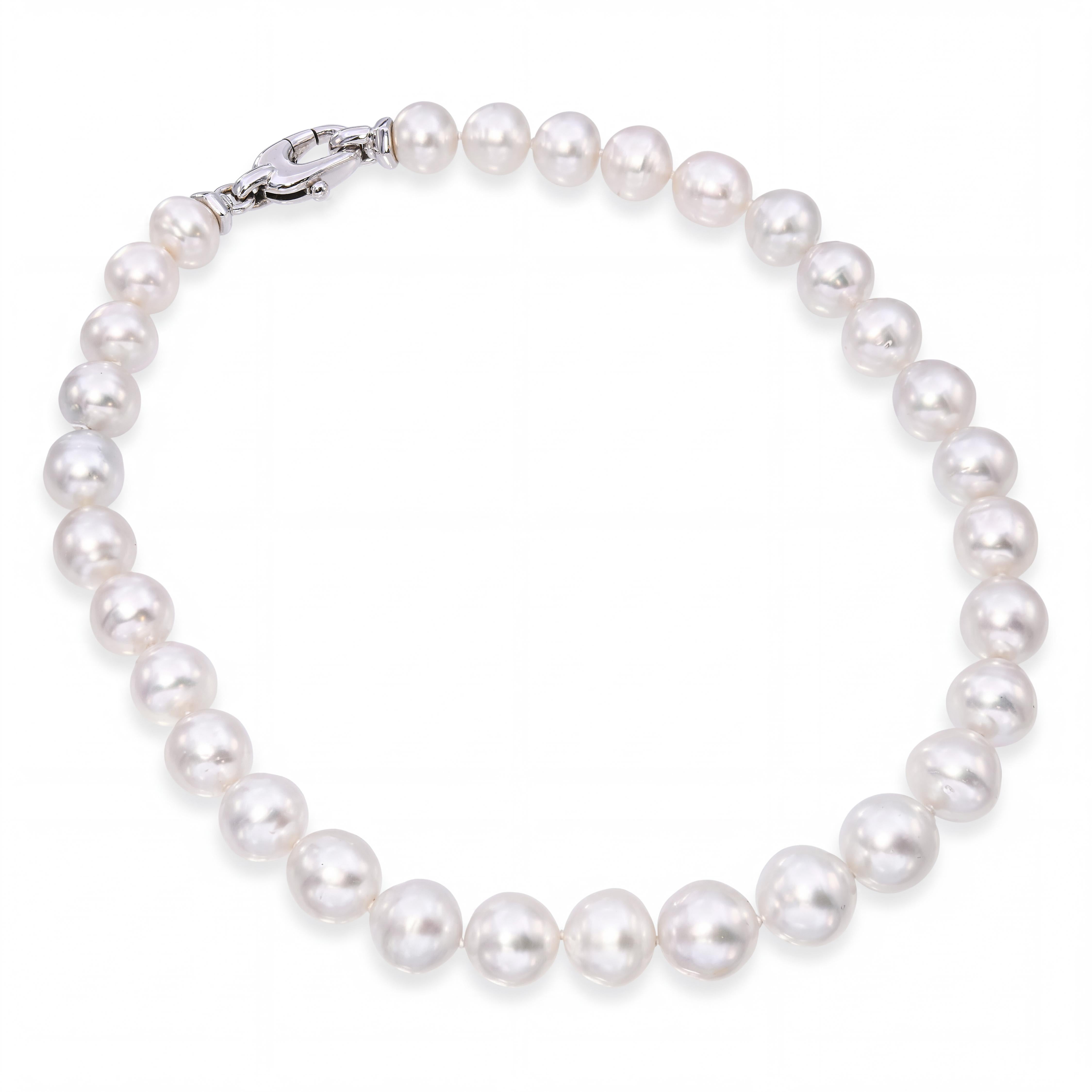 18k White Gold Graduated South Sea Pearl Necklace
