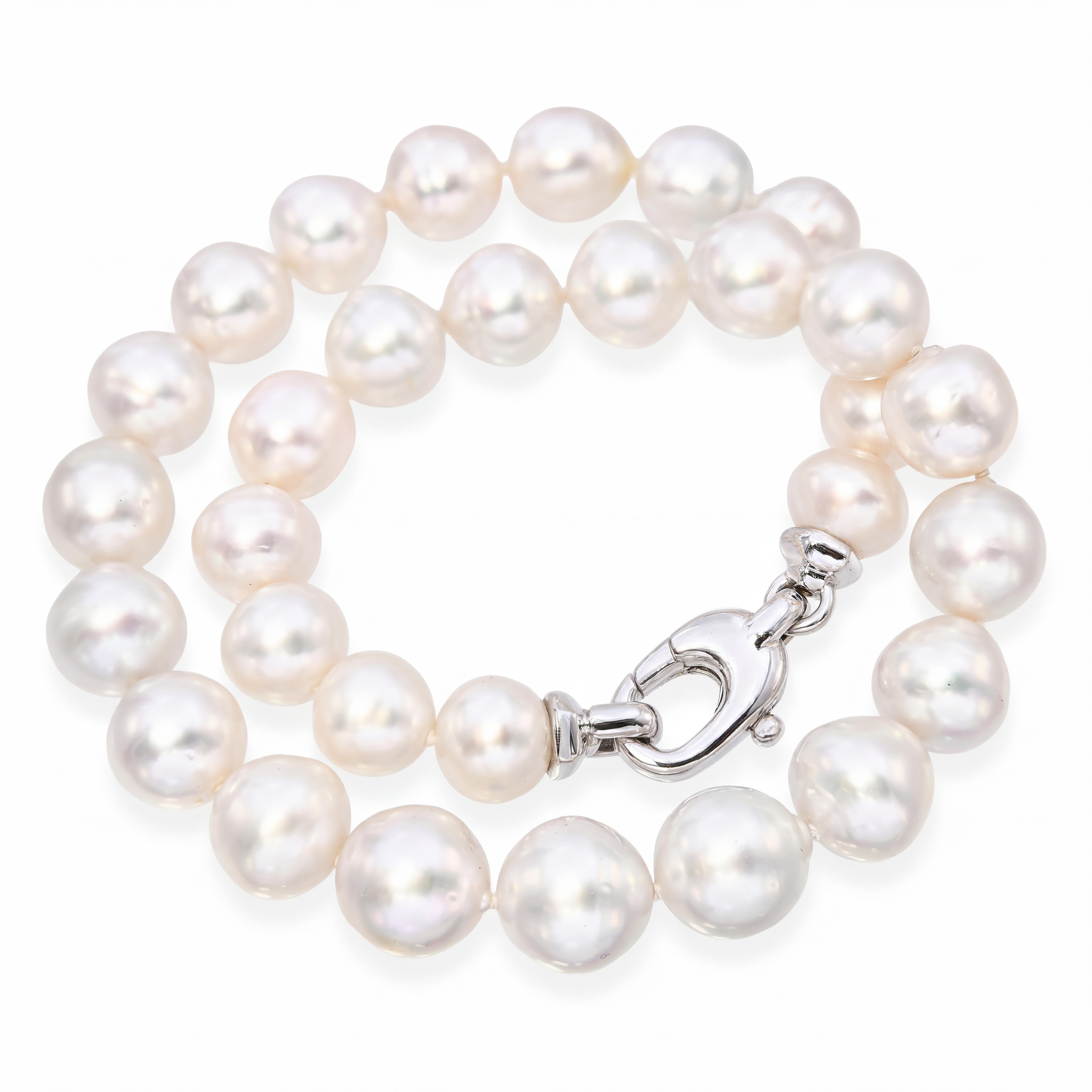 18k White Gold Graduated South Sea Pearl Necklace