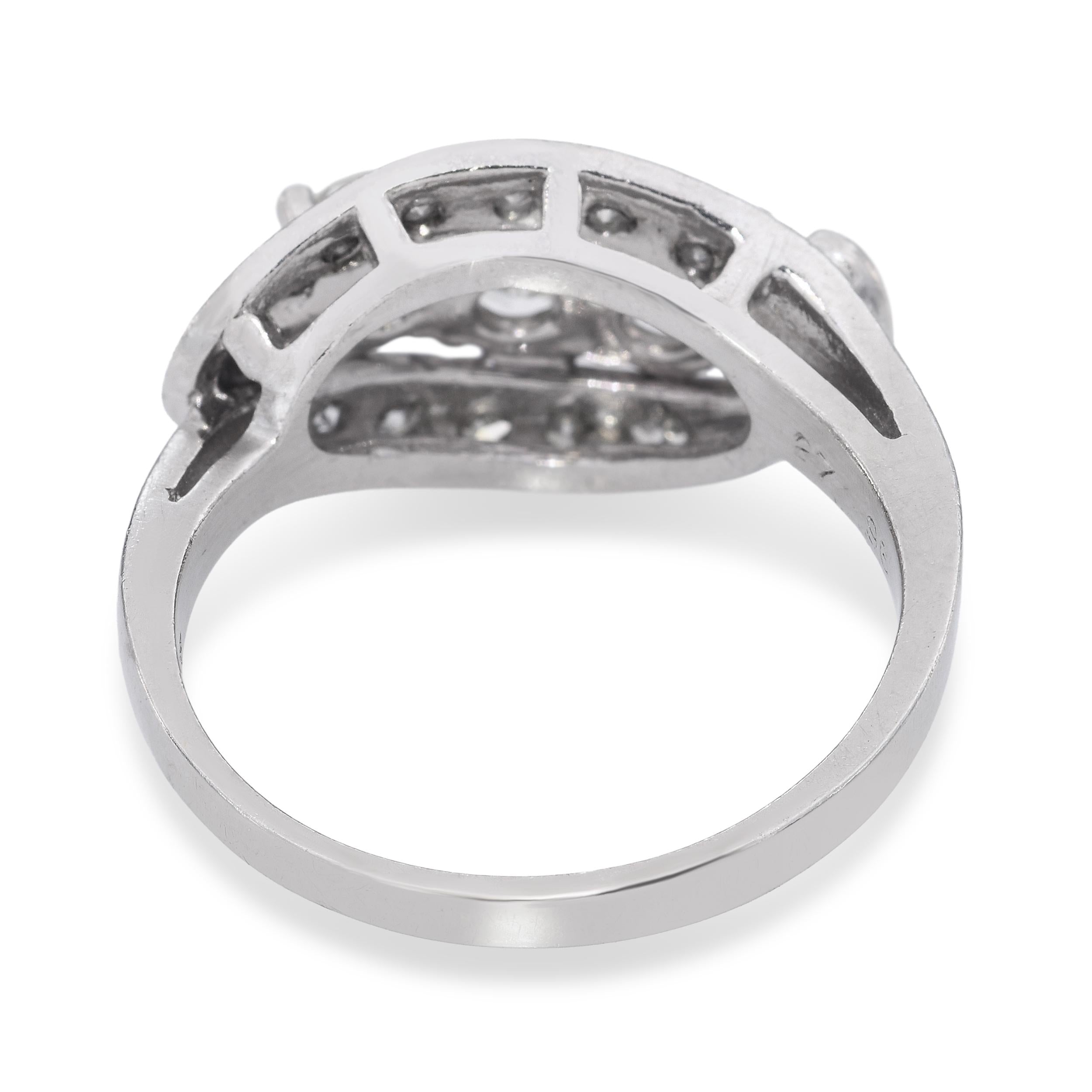 Vintage Platinum 1.0ctw Diamond Cluster Ring