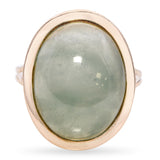 Vintage 14k Yellow Gold 5.55ct Jade Ring