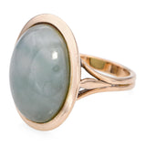 Vintage 14k Yellow Gold 5.55ct Jade Ring