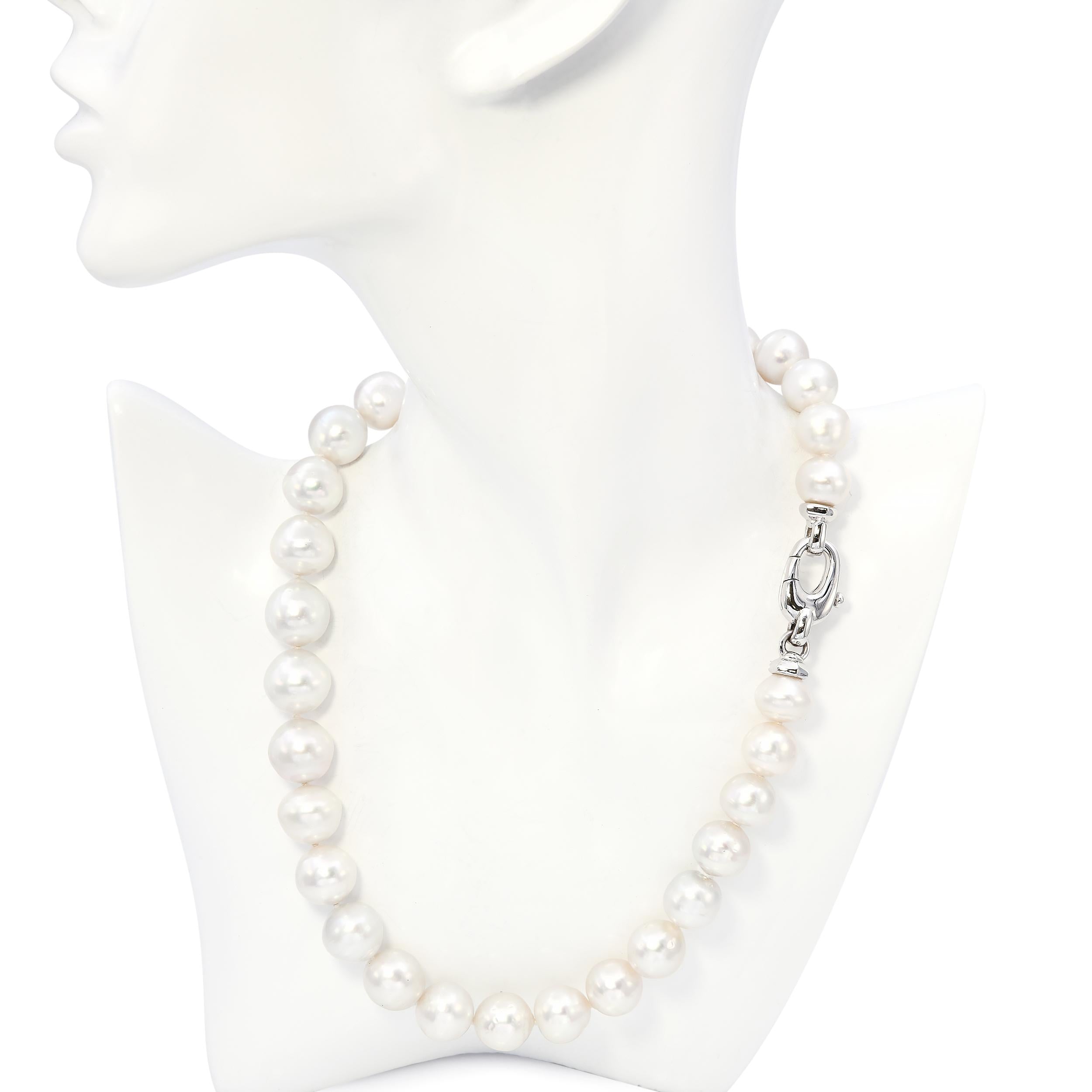18k White Gold Graduated South Sea Pearl Necklace