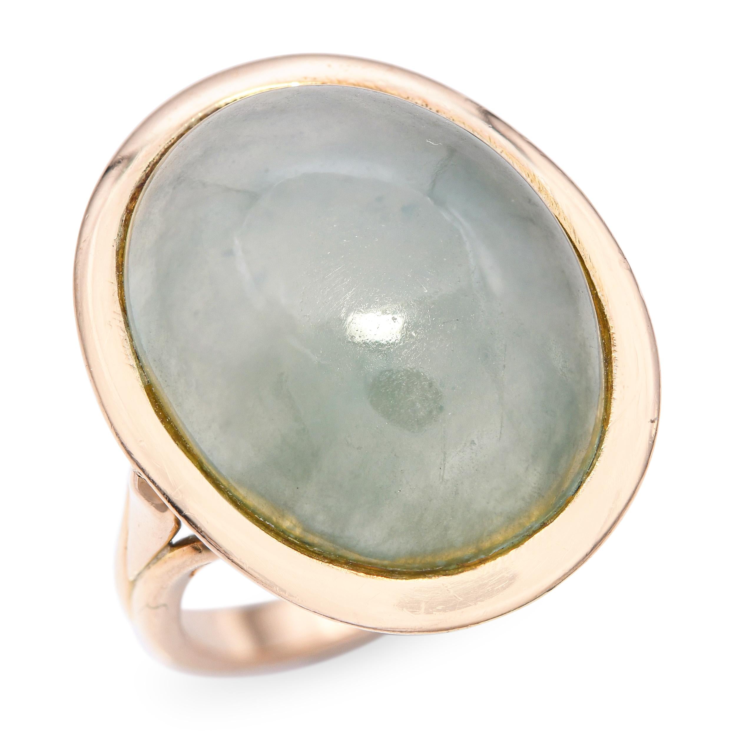 Vintage 14k Yellow Gold 5.55ct Jade Ring