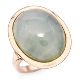 Vintage 14k Yellow Gold 5.55ct Jade Ring