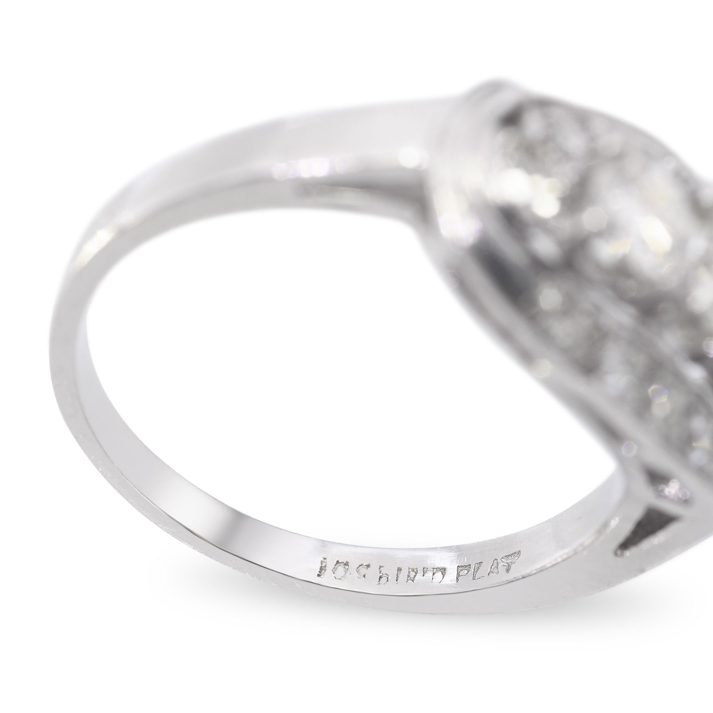 Vintage Platinum 1.0ctw Diamond Cluster Ring