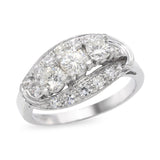 Vintage Platinum 1.0ctw Diamond Cluster Ring