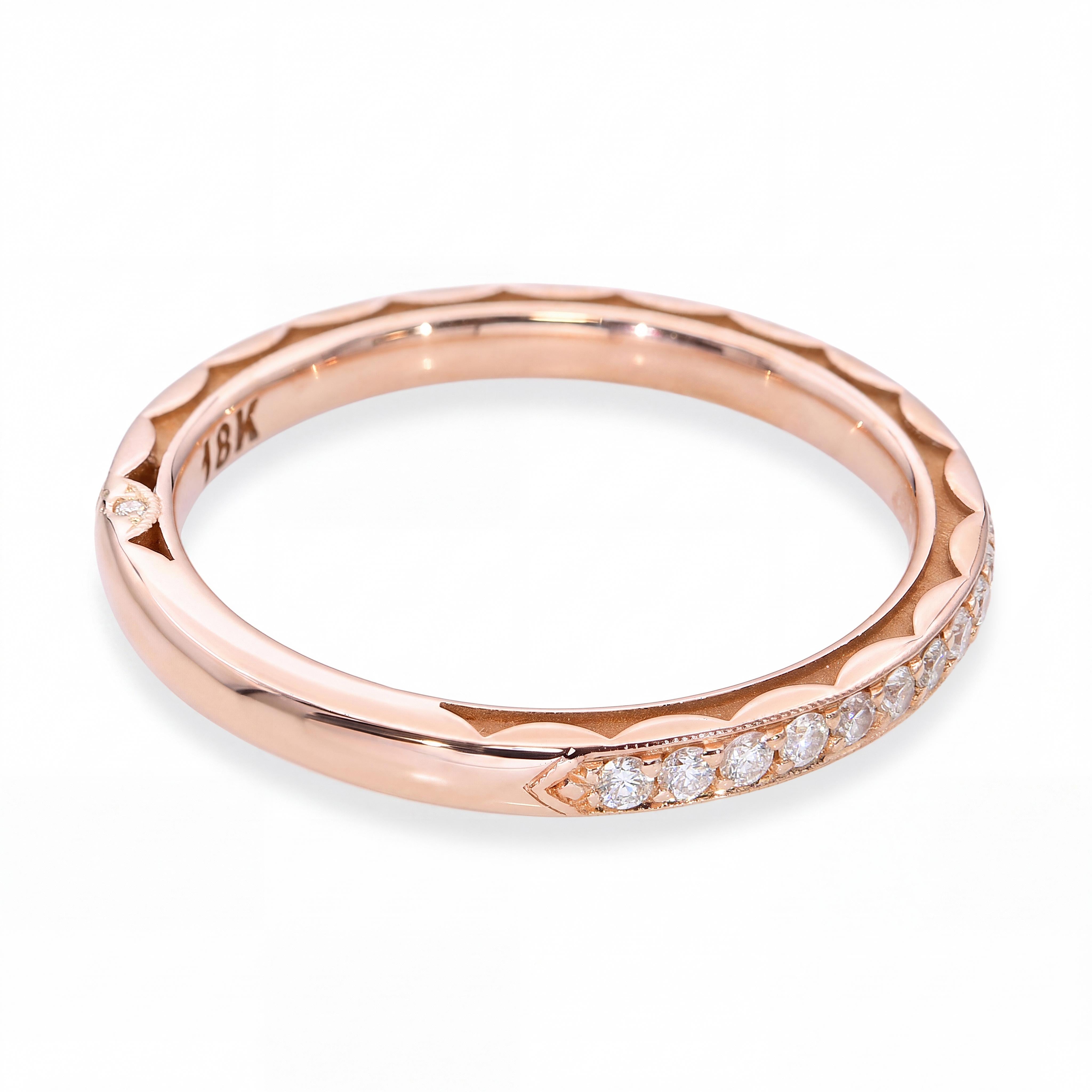 Tacori 18k Rose Gold Diamond Band Ring