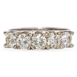 Vintage 17k White Gold 1.45tcw Diamond Wedding Band Ring