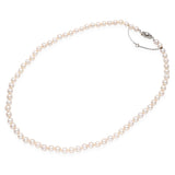 Antique 18k White Gold Diamond Clasp Pearl Strand Necklace