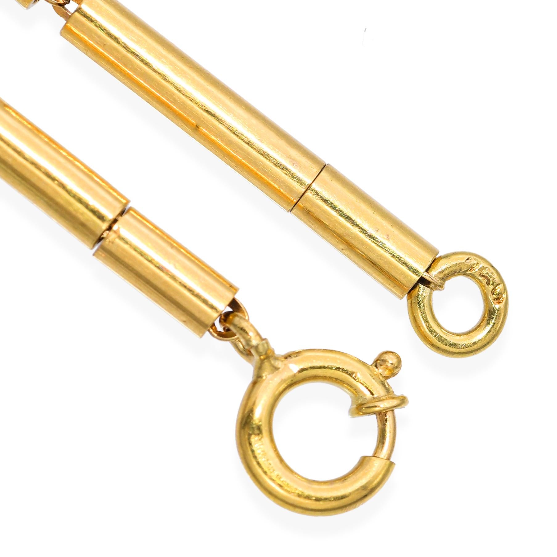 Vintage 18k Yellow Gold Amethyst Drop Necklace