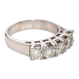 Vintage 17k White Gold 1.45tcw Diamond Wedding Band Ring