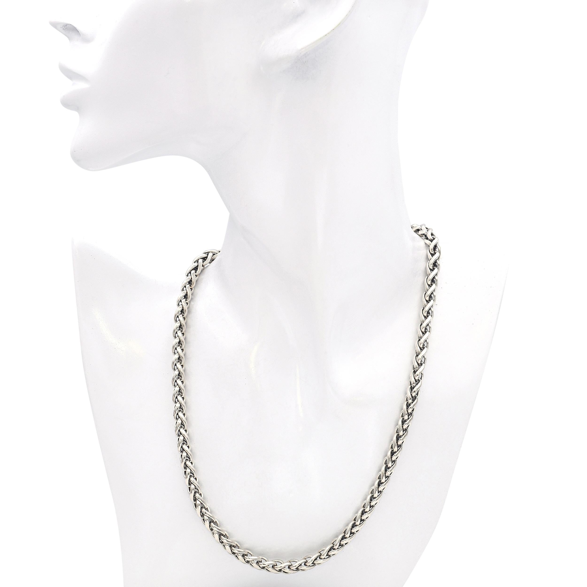 David Yurman Sterling Silver 14k Yellow Gold Spiga Link Chain Necklace