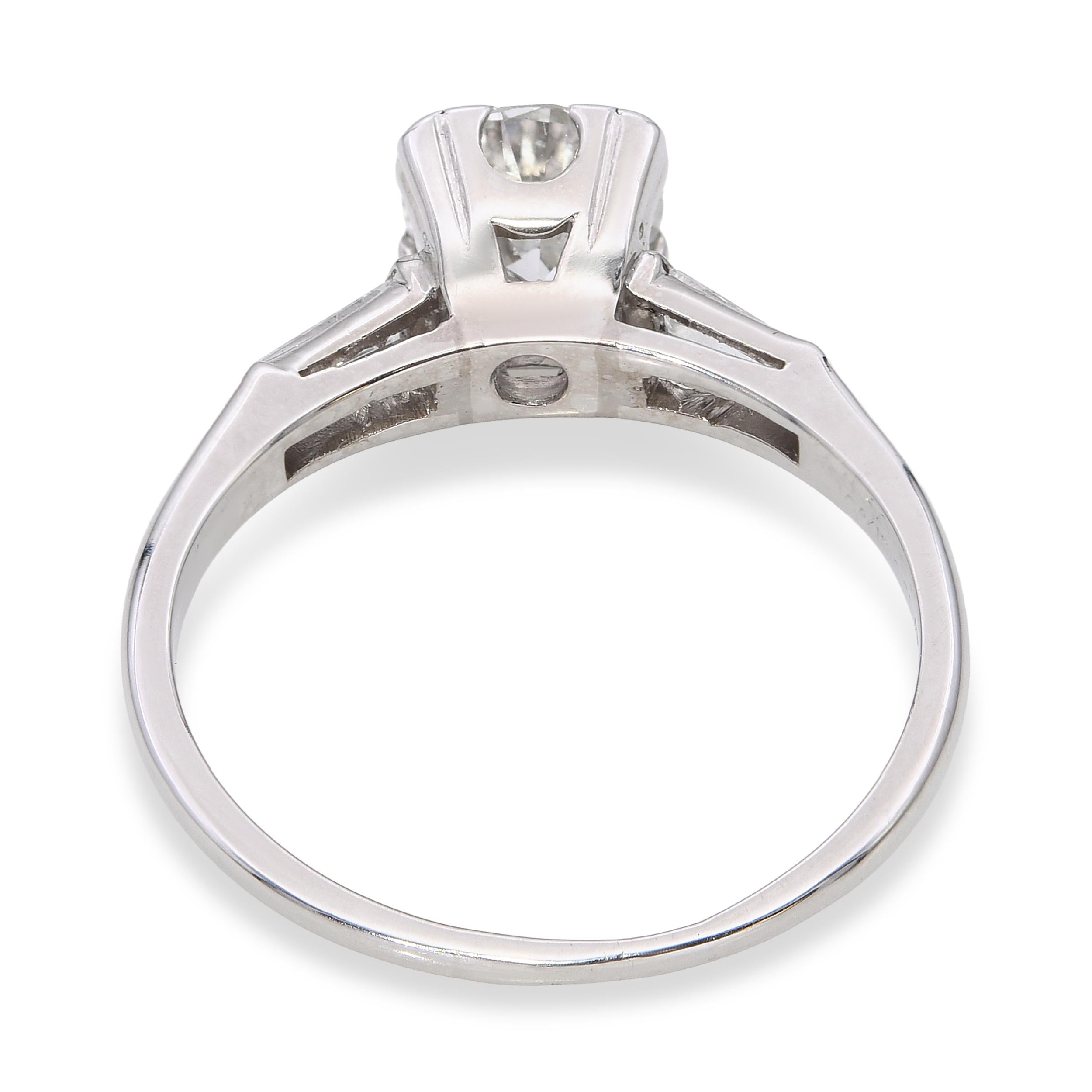 Vintage Platinum 1.21tcw H Si1 Diamond Engagement Ring