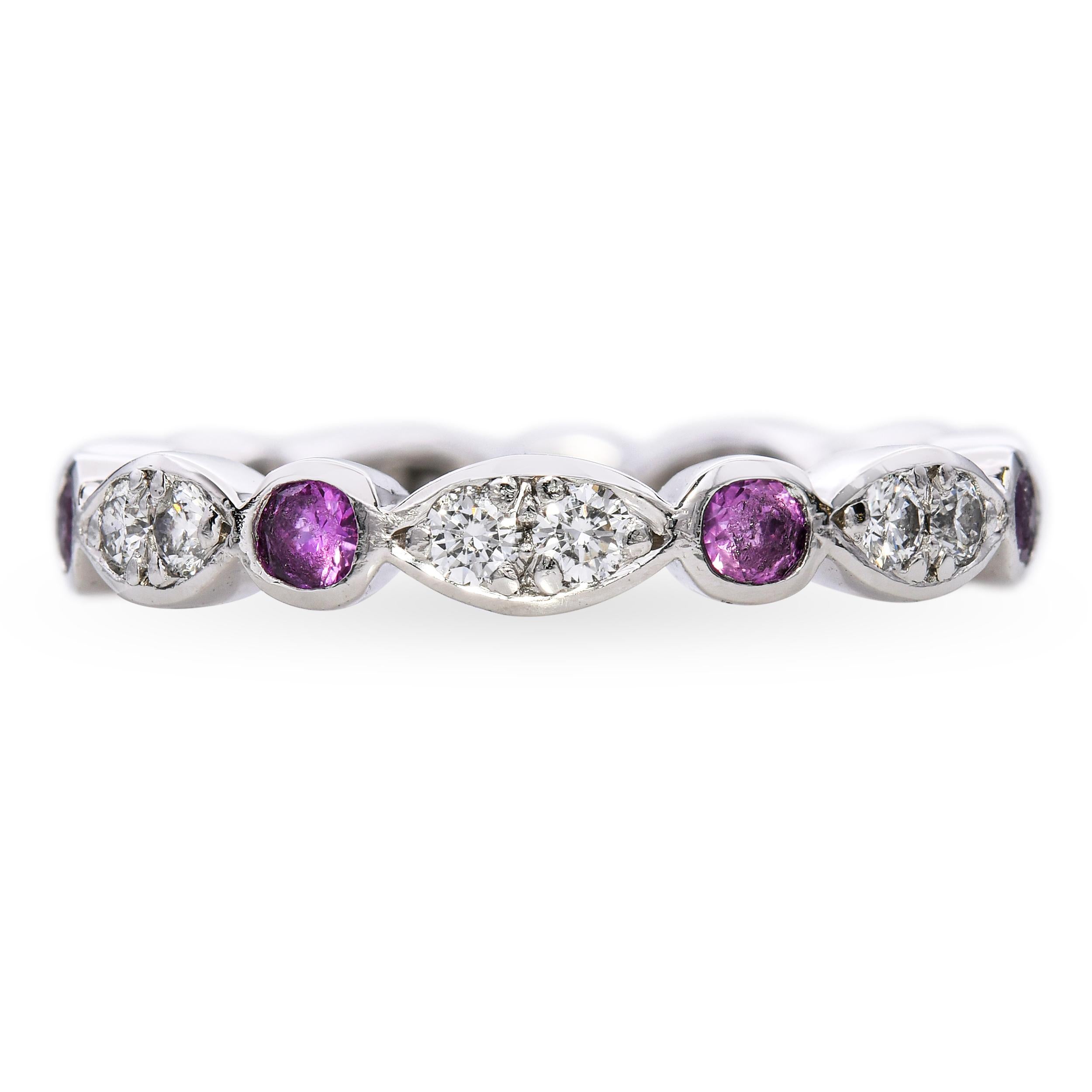 Tiffany & Co. Platinum Pink Sapphire and Diamond Eternity Band