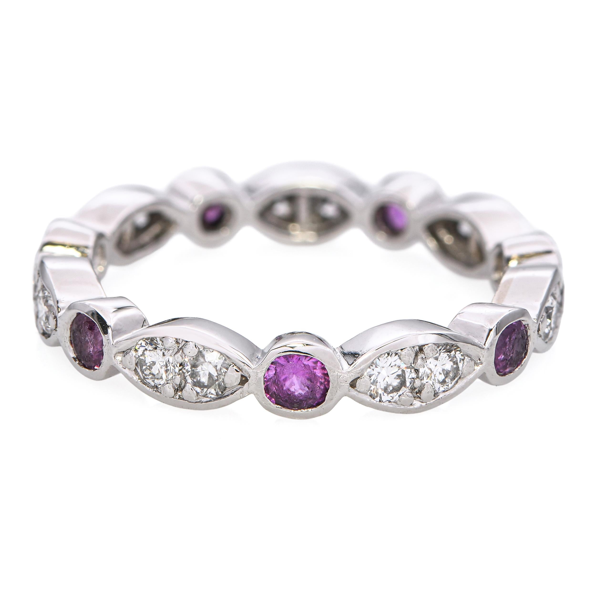 Tiffany & Co. Platinum Pink Sapphire and Diamond Eternity Band