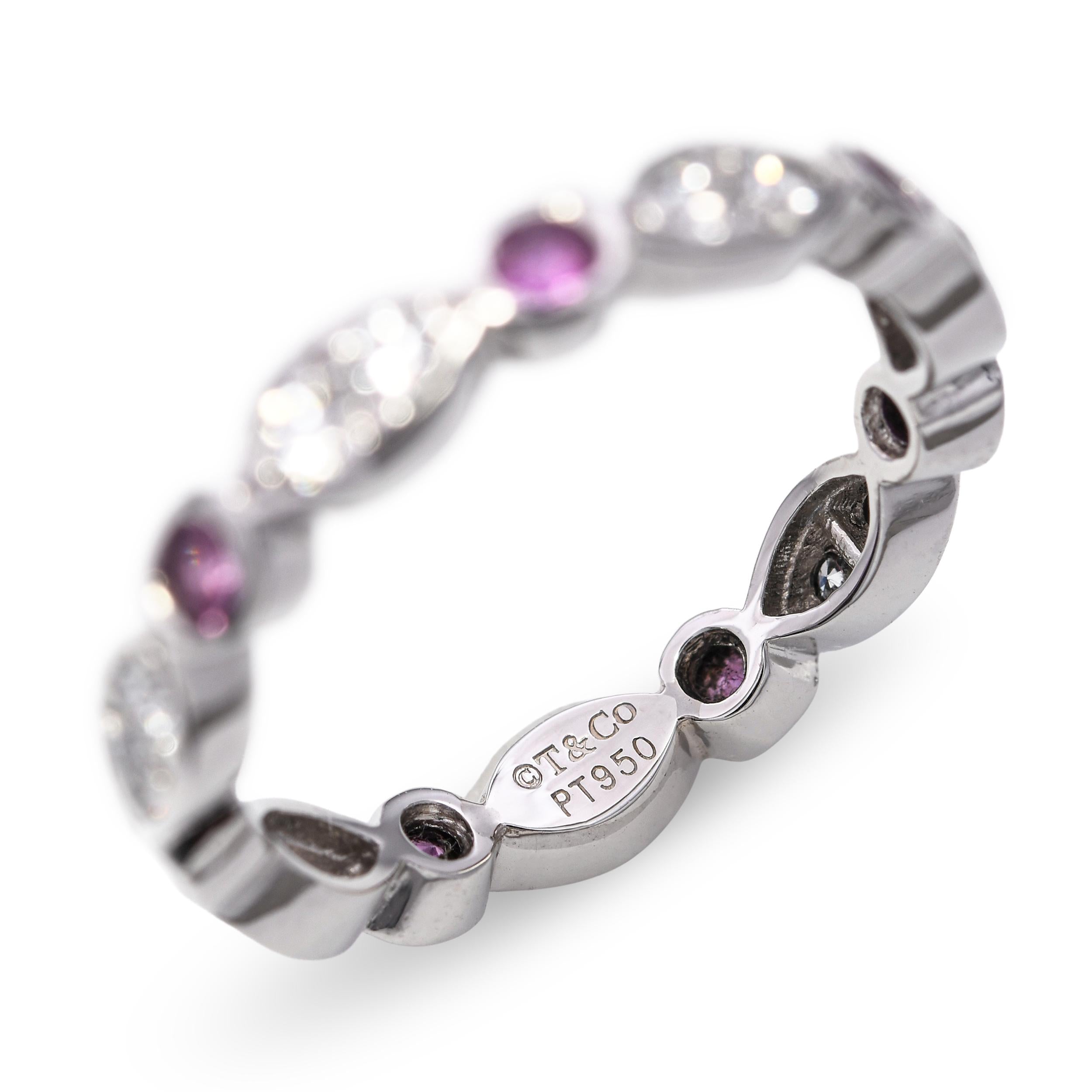 Tiffany & Co. Platinum Pink Sapphire and Diamond Eternity Band