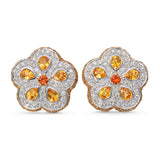 Pevtra 18k White Gold Citrine Topaz and Diamond Convertible Drop Earrings