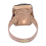 Antique 9k Rose and Yellow Gold Hardstone Cameo Ring