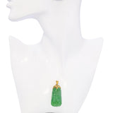 Vintage 14k Yellow Gold Carved Jadeite Jade Pendant