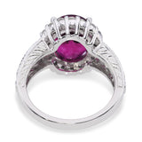 Platinum 5.45ct Rubellite & .67ctw Diamond Halo Ring