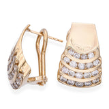 Vintage 14k Yellow Gold 1.14tcw Diamond Earrings