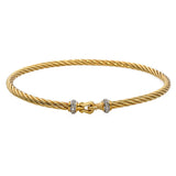 David Yurman 18k Yellow Gold and Diamond Cablespira Bracelet