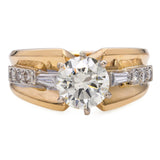 Vintage 18k Yellow Gold 1.35ct O-P SI2 Diamond Engagement Ring GIA Certified