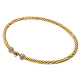 David Yurman 18k Yellow Gold and Diamond Cablespira Bracelet