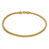 David Yurman 18k Yellow Gold and Diamond Cablespira Bracelet