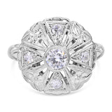 Mid Century 14k White Gold Diamond Ring